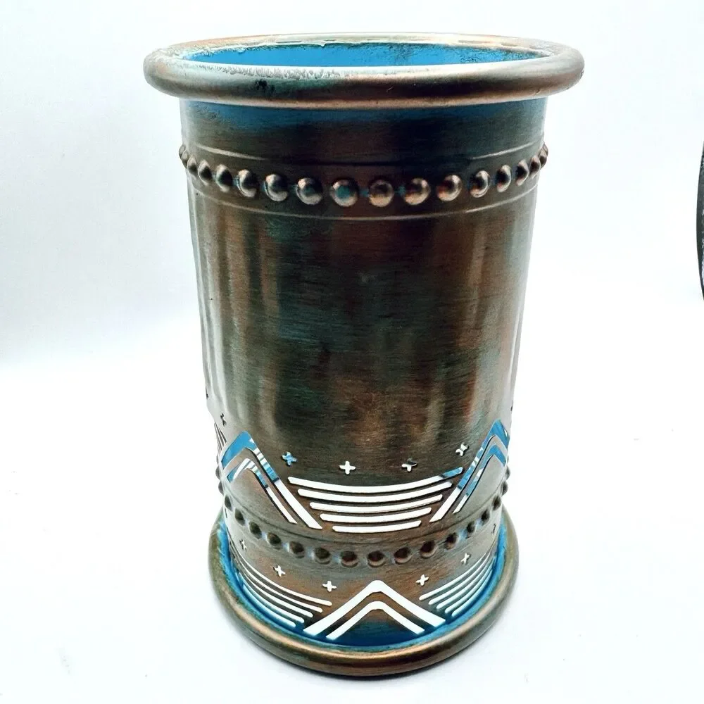 Pink Zebra Wax Warming Shade Metal Verigated Turquoise Blue Copper Southwestern - Picture 4 of 7